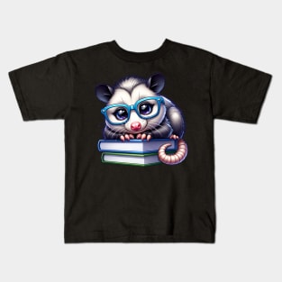 Opossum Book Nerd Kids T-Shirt